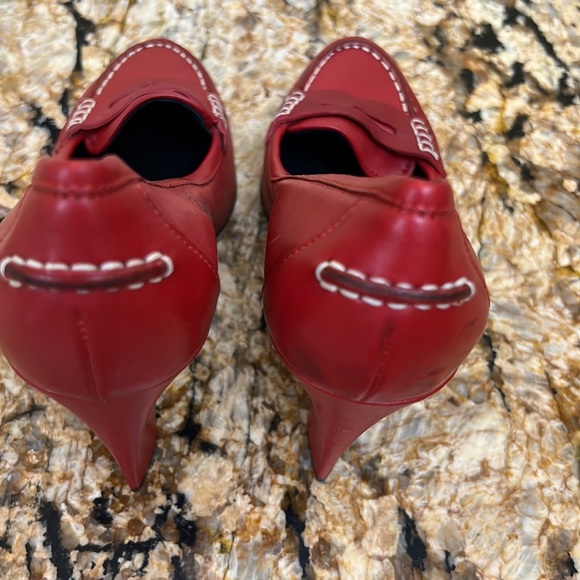 Ralph Lauren purple Label Red Shoes heels. Sz 37, made in Italy - Picture 5 of 9